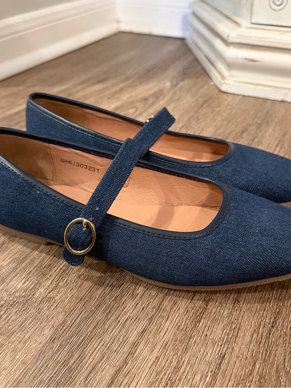 J. Jill Mary Jane Flats Women’s Sz 8.5 Indigo Denim Preppy Academia Minimalist